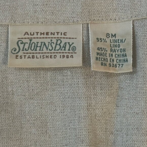 St. John’s Bay Size 8 or Medium linen blend button down sleeveless duster dress - Picture 5 of 8